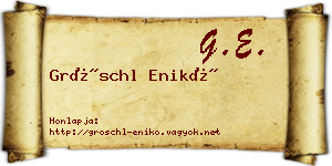 Gröschl Enikő névjegykártya